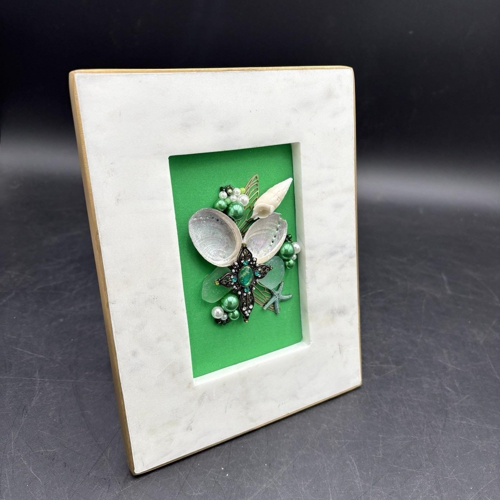 Handmade Framed Art Using Mixed Media In Marble Frame